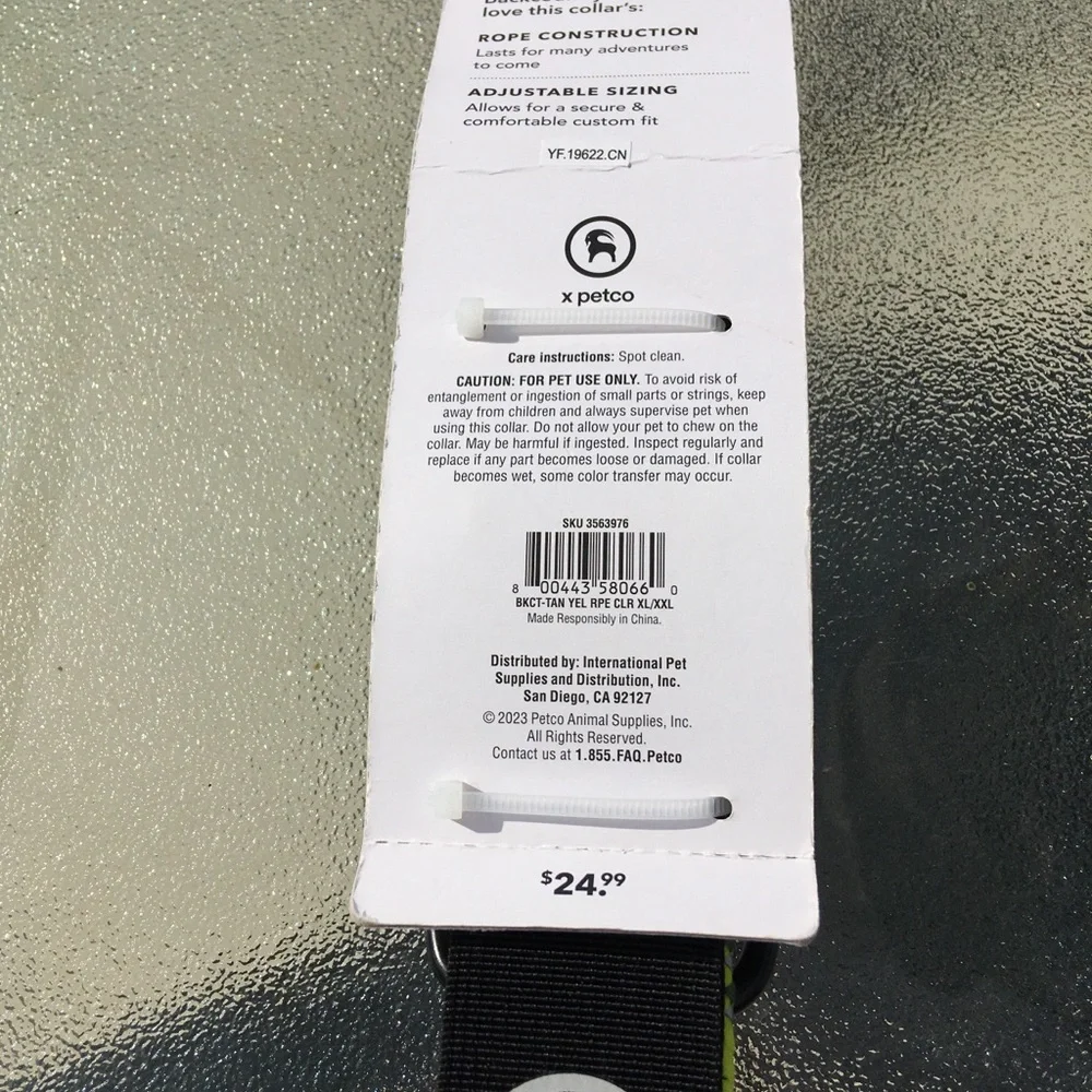 Backcountry x Petco Rope Collar XL-XXL 21.5-30.5”